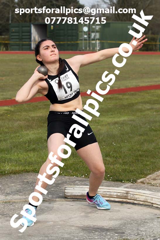 Shot putt, 2021 NECAA Open Graded Meeting, Morpeth. Photo: David T. Hewitson/Sports for All Pics